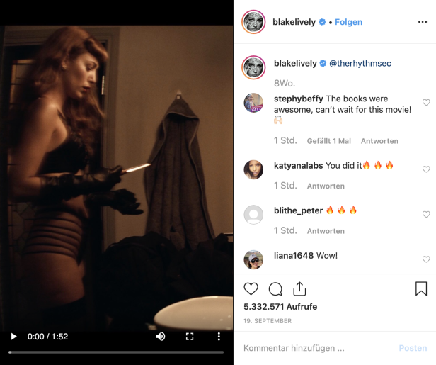 Warum Blake Lively alle Fotos ihres Instagram-Accounts gelöscht hat – bis auf eines
