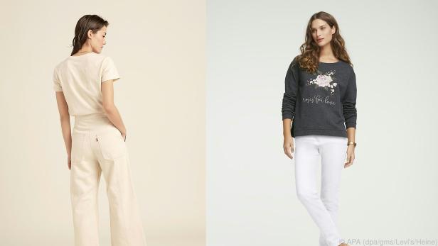 Für Frauen wie Männer sind Jeans in Weiß oder Ecru, einem Hellbeige, angesagt