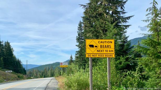 "Bitte nicht füttern": Dieses Schild in Whistler weist auf Bären hin