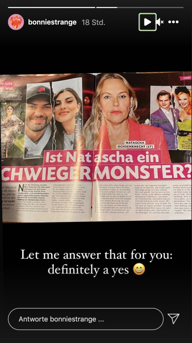 Bonnie Strange: Natascha Ochsenknecht ist ein Schwiegermonster