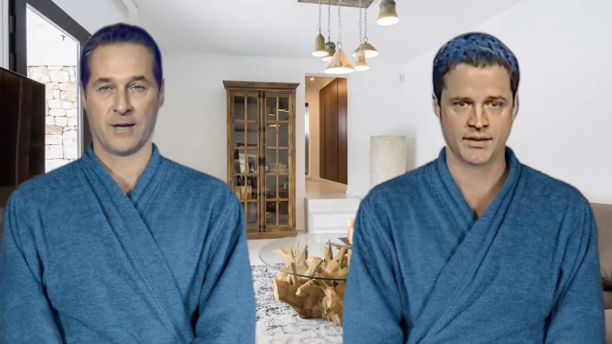 Deepfake Strache und Gudenus singen 