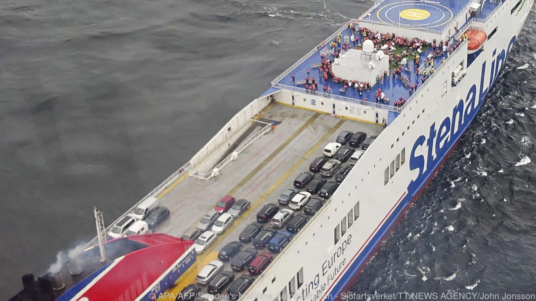 Fähre nach Brand in schwedischem Hafen angekommen