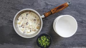 Clam Chowder ist eine sämig-weiße Muschelsuppe