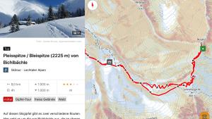 Über die App "alpenvereinaktiv" können Tourengeher ihre Route genau planen