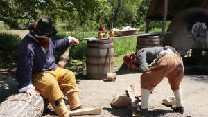 Im Freilichtmuseum wird das entbehrungsreiche Leben der Siedler nachgestellt