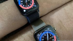 Die Apple Watch Series 6 (u.) und die Apple Watch SE im Vergleich