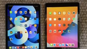 Das billigere iPad 8 (r,) hat einen breiteren Bildschirmrand und einen Home-Button