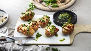 Kartoffeln im sogenannten Hasselback-Style