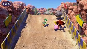 Yoshi, Prinzessin und Donkey Kong laufen in "Mario Party Superstars" um die Wette