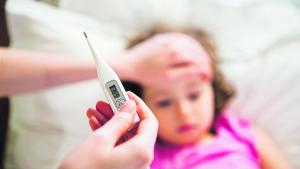Sick child with high fever
