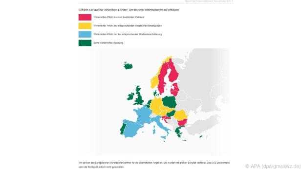 Rot heißt Pflicht, Gelb nur unter winterlichen Bedingungen