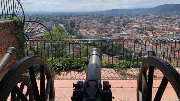 Blick über Graz vom künftigen Schloßbergmuseum