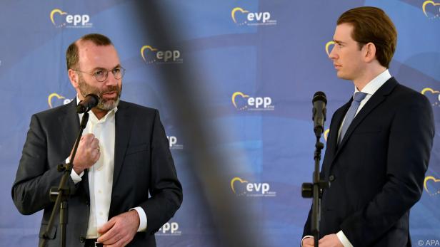 EVP-Vorsitzender Weber (li) und Bundeskanzler Kurz