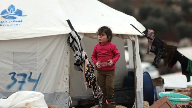 Zeltlager für syrische Flüchtlinge in Idlib