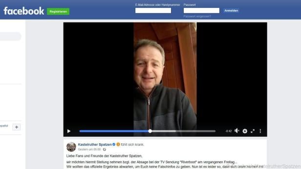 Rier gab seine Erkrankung in einem Video auf Facebook bekannt