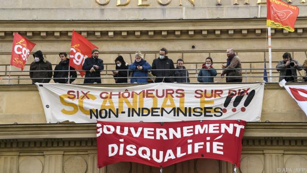Protestierende im besetzten Odeon-Theater in Paris