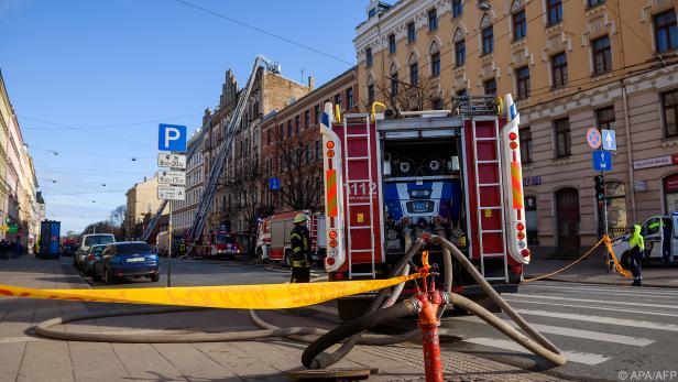 Feuerwehreinsatz im Zentrum von Riga