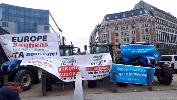 Bauern-Demo für ordentliches EU-Agrarbudget in Brüssel im Vorjahr