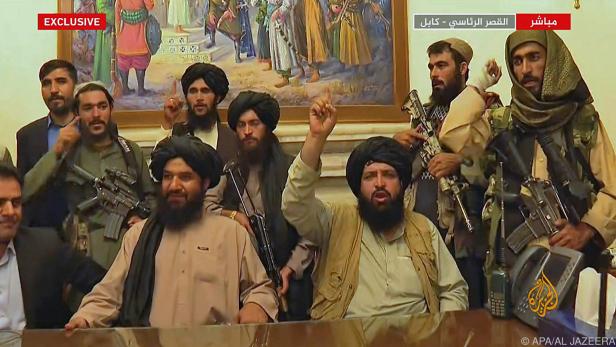 Die Taliban im Präsidentenpalast in Kabul