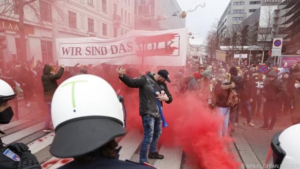 Aufgeheizte Stimmung bei Protest in Wien