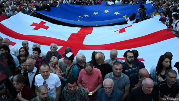 Demonstration für EU-Beitritt in Georgien