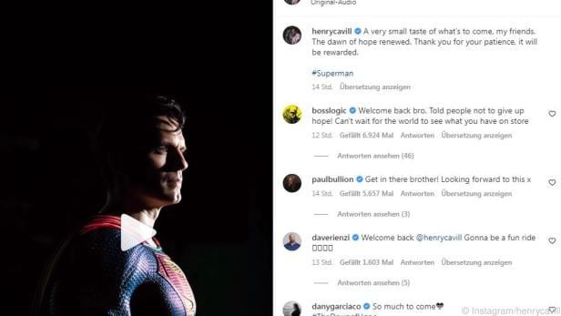 Cavill macht seine Fans auf Instagram neugierig