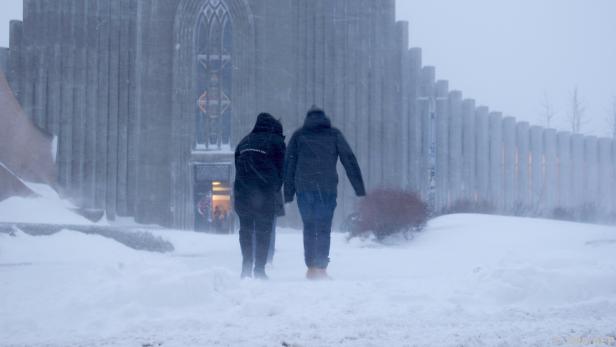 Der Sturm sorgte auch für viel Neuschnee in der Hauptstadt Reykjavik
