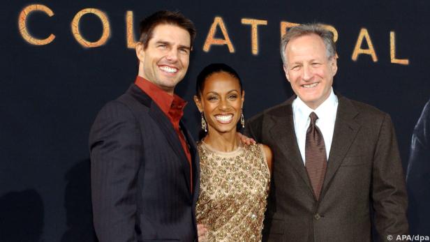 Michael Mann (r.) mit Tom Cruise (l.) und Jada Pinkett Smith