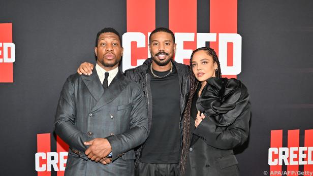 "Creed III"-Stars Jonathan Majors, Michael B. Jordan, Tessa Thompson