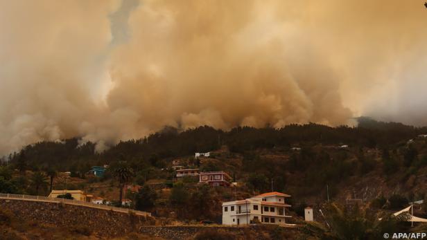 Dichte Rauchschwaden zeugen vom Waldbrand auf La Palma