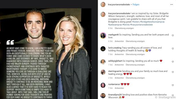 Bei Bridgette Wilson-Sampras wurde Eierstockkrebs diagnostiziert