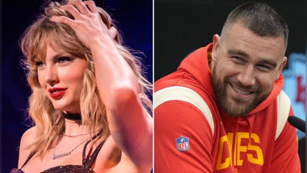 Aufnahmen von Taylor Swift bei einem ihrer Konzerte und NFL-Spieler Travis Kelce