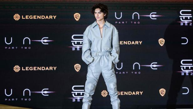 Timothee Chalamet auf einer Pressekonferenz zu Dune 2 in Seoul