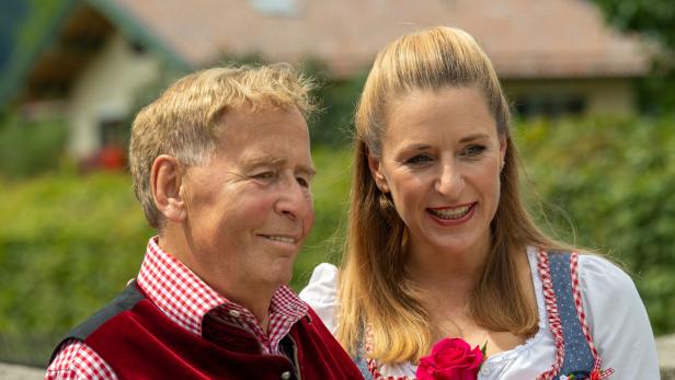 Stefanie Hertel mit Vater Eberhard im Jahr 2021