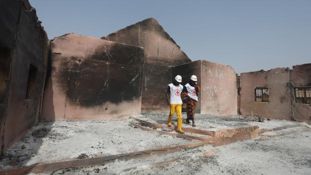 Niedergebrannte Kirche in Nigeria