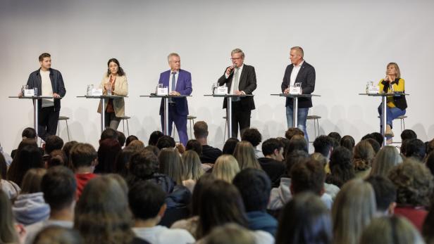 Die sechs Spitzen der im steirischen Landtag vertretenen Parteien