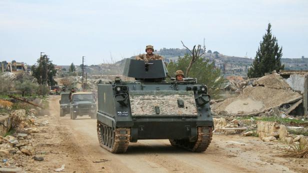 Ein libanesisches Armeefahrzeug im Süden des Landes